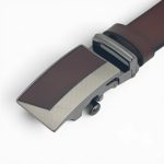 Curea Automată din Piele Naturală pentru Bărbați, Maro, 3,5 cm, cu Sistem de Frânare și Cataramă Elegantă C006 - imagine 3
