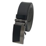 Curea Automată din Piele Naturală pentru Bărbați, Neagră, 3,5 cm, cu Sistem de Frânare și Cataramă Elegantă C006
