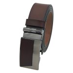 Curea Automată din Piele Naturală pentru Bărbați, Maro, 3,5 cm, cu Sistem de Frânare și Cataramă Elegantă C006