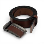 Curea Automată din Piele Naturală pentru Bărbați, Maro închis, 3,5 cm, Elegantă și Casual C007 - imagine 7