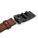 Curea Automată din Piele Naturală pentru Bărbați, Maro închis, 3,5 cm, Elegantă și Casual C007 - imagine 6