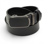 Curea Automată Bărbați din Piele Naturală Neagră 3.5 cm cu Sistem Tip Scăriță C008 - imagine 2