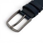 Curea Bărbătească Bleumarin din Piele Naturală Elegantă Clasică pentru Costum 3,5 cm C016 - imagine 3