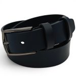 Curea Bărbătească Bleumarin din Piele Naturală Elegantă Clasică pentru Costum 3,5 cm C016 - imagine 2