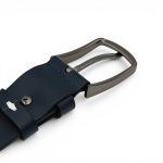Curea Bărbătească Bleumarin din Piele Naturală Elegantă Clasică pentru Costum 3,5 cm C016 - imagine 6