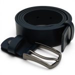 Curea Bărbătească Bleumarin din Piele Naturală Elegantă Clasică pentru Costum 3,5 cm C016 - imagine 7