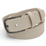 Curea Bărbătească Crem din Piele Naturală Elegantă Clasică pentru Costum 3,5 cm C016 - imagine 2
