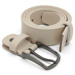 Curea Bărbătească Crem din Piele Naturală Elegantă Clasică pentru Costum 3,5 cm C016 - imagine 7