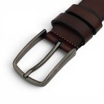 Curea Bărbătească Maro din Piele Naturală Elegantă Clasică pentru Costum 3,5 cm C016 - imagine 3