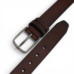 Curea Bărbătească Maro din Piele Naturală Elegantă Clasică pentru Costum 3,5 cm C016 - imagine 4