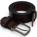 Curea Bărbătească Maro din Piele Naturală Elegantă Clasică pentru Costum 3,5 cm C016 - imagine 7