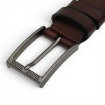 Curea Bărbătească Maro din Piele Naturală Elegantă Clasică pentru Costum 3,5 cm C017 - imagine 3