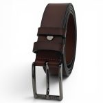 Curea Bărbătească Maro din Piele Naturală Elegantă Clasică pentru Costum 3,5 cm C017