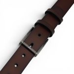 Curea Bărbătească Maro din Piele Naturală Elegantă Clasică pentru Costum 3,5 cm C017 - imagine 5