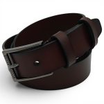 Curea Bărbătească Maro din Piele Naturală Elegantă Clasică pentru Costum 3,5 cm C017 - imagine 2