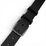 Curea Bărbătească Neagră din Piele Naturală Elegantă Clasică pentru Costum 3.5 cm C016 - imagine 5