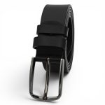 Curea Bărbătească Neagră din Piele Naturală Elegantă Clasică pentru Costum 3.5 cm C016