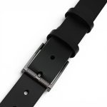 Curea Bărbătească Neagră din Piele Naturală Elegantă Clasică pentru Costum 3.5 cm C017 - imagine 5