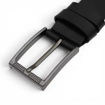 Curea Bărbătească Neagră din Piele Naturală Elegantă Clasică pentru Costum 3.5 cm C017 - imagine 3