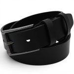 Curea Bărbătească Neagră din Piele Naturală Elegantă Clasică pentru Costum 3.5 cm C017 - imagine 2