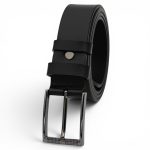 Curea Bărbătească Neagră din Piele Naturală Elegantă Clasică pentru Costum 3.5 cm C017
