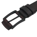 Curea Bărbătească din Piele Naturală Maro Închis pentru Blugi 4 cm C010 - imagine 3