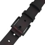 Curea Bărbătească din Piele Naturală Maro Închis pentru Blugi 4 cm C010 - imagine 5