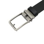 Curea bărbătească din piele naturală neagră 3,5 cm cu cataramă automată și sistem scăriță C009 - imagine 5