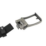 Curea bărbătească din piele naturală neagră 3,5 cm cu cataramă automată și sistem scăriță C009 - imagine 6
