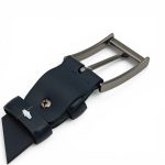 Curea bărbați bleumarin din piele naturală 3,5 cm pentru costum C015 - imagine 6