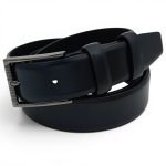 Curea bărbați bleumarin din piele naturală 3,5 cm pentru costum C015 - imagine 2