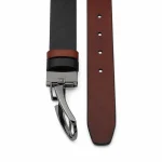 Curea bărbați din piele naturală reversibilă negru maro cu cataramă metalică Darius - imagine 5