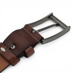 Curea bărbați maro din piele naturală 3,5 cm pentru costum C015 - imagine 6