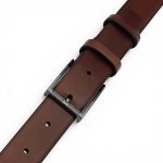 Curea bărbați maro din piele naturală 3,5 cm pentru costum C015 - imagine 5