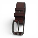 Curea din Piele Naturală Bărbătească Maro 4 cm Lățime C-013