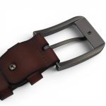 Curea din Piele Naturală Bărbătească Maro 4 cm Lățime C-013 - imagine 6