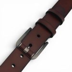 Curea din Piele Naturală Bărbătească Maro 4 cm Lățime C-013 - imagine 5