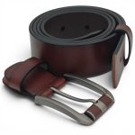 Curea din Piele Naturală Bărbătească Maro 4 cm Lățime C-013 - imagine 7