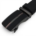 Curea din piele naturală bărbați , neagră, elegantă cu închidere automată C005 - imagine 3