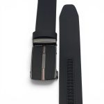 Curea din piele naturală bărbați , neagră, elegantă cu închidere automată C005 - imagine 4