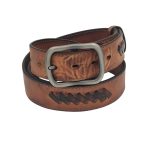 Curea piele naturala barbati casual maro C001 - imagine 3