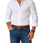 Curea piele naturala barbati casual maro C001 - imagine 2