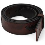 Curea piele naturala barbati casual maro închis C001 - imagine 6