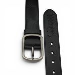 Curea piele naturala barbati casual neagră C001 - imagine 3