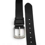 Curea piele naturală bărbați casual neagră 4 cm C002 - imagine 3