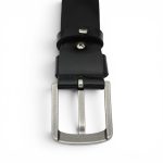 Curea piele naturală bărbați casual neagră 4 cm C002 - imagine 5