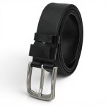 Curea piele naturală bărbați casual neagră 4 cm C002