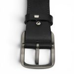 Curea piele naturala barbati casual neagră C001 - imagine 5