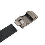 Curea premium din piele naturală neagră pentru bărbați – cataramă automată C004 - imagine 5