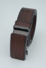 Curea Infinity din piele naturală, model striat cu cataramă automată - imagine 5